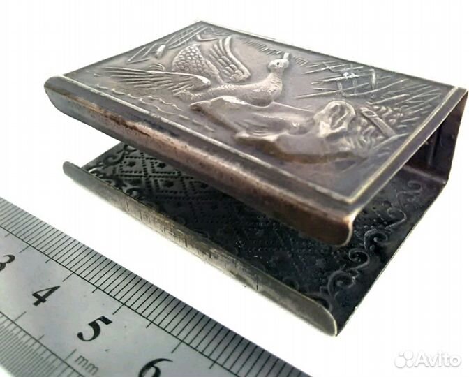 Спичечница мельхиор, антиквариат