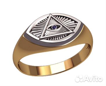 Мужское кольцо, печатка, перстень. Золото. Новое