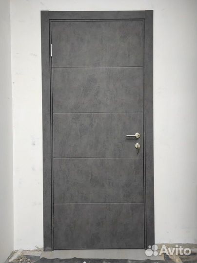 Двери межкомнатные / бетон графит