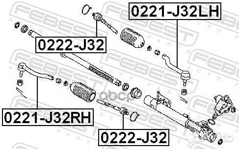 Тяга рулевая 0222J32 Febest