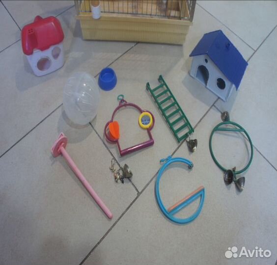 Клетка для грызунов попугаев + аксессуары