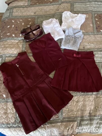 Школьный образ бордовый рост 122/128. Обувь 31