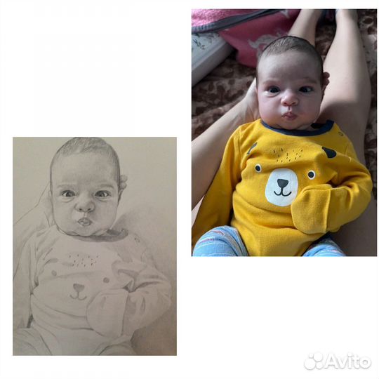 Портрет по фото карандашом, акварелью