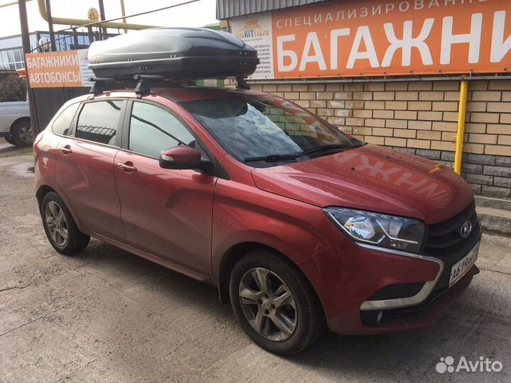 Автобокс бокс на крышу на красную LADA X-ray