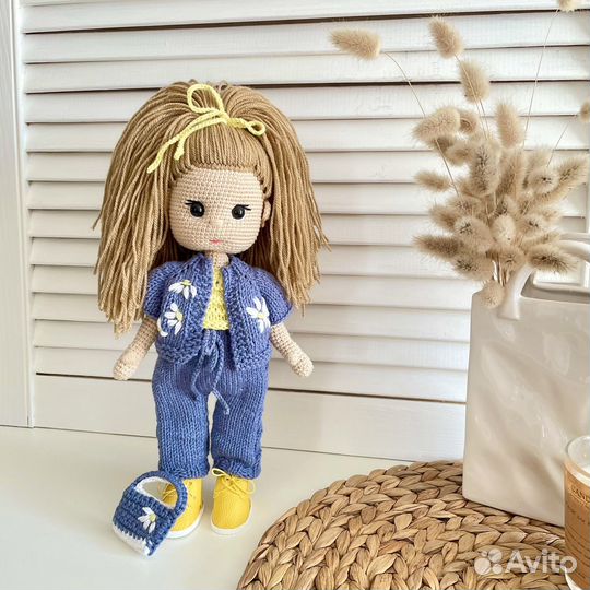 Кукла вязаная 30 см