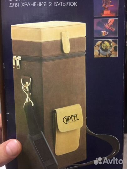 Футляр для переноски двух бутылок плюс штопор спир