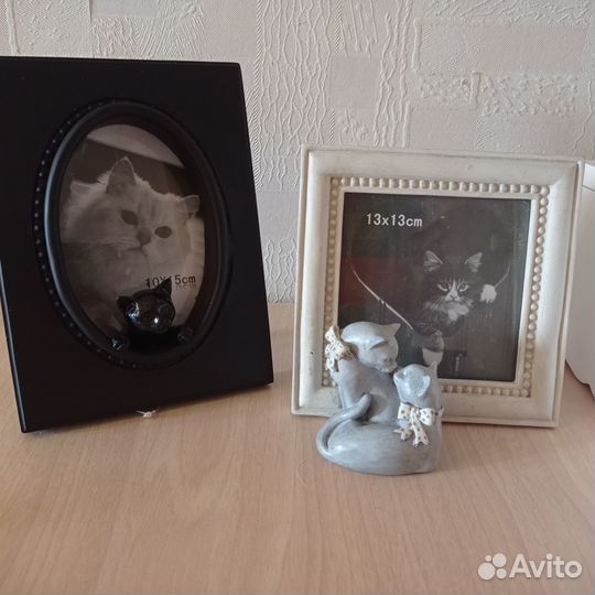 Кошки (фигурки, фоторамки, посуда)