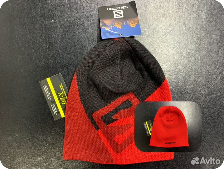 Шапка salomon flat spin reversible BK/BRI-X