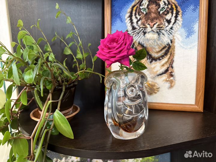 Гутное стекло Ваза гутное стекло СССР