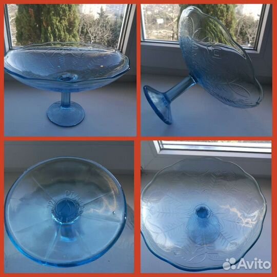 Посуда голубое стекло СССР
