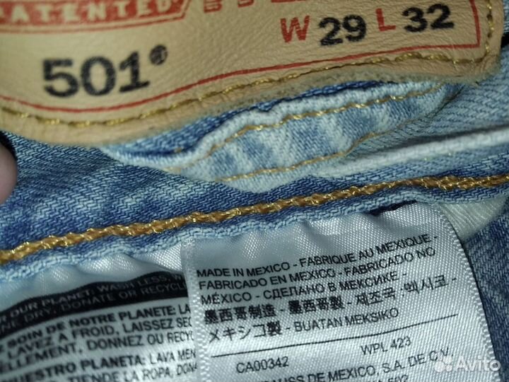 Levi'S 501 w29l32 сд Мексика 44-46 Оригинал