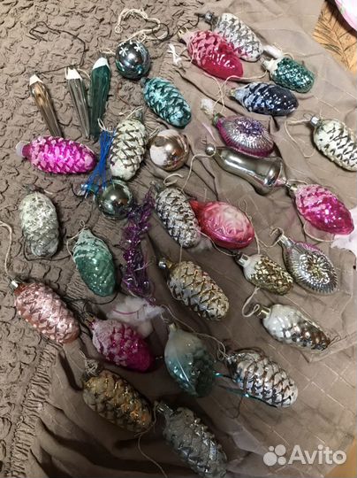 Елочные игрушки советские СССР на прищепке шишки