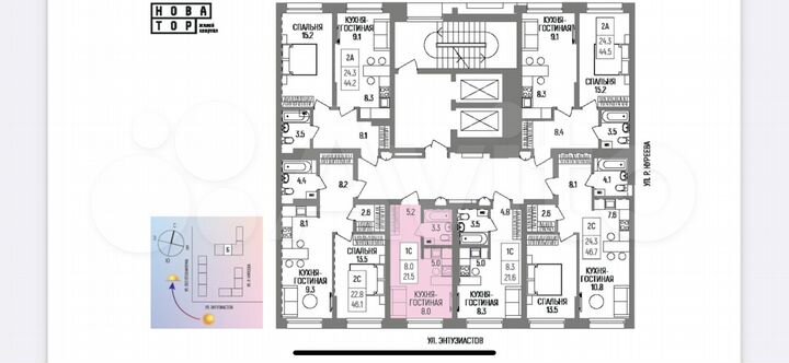 Квартира-студия, 21,5 м², 3/9 эт.