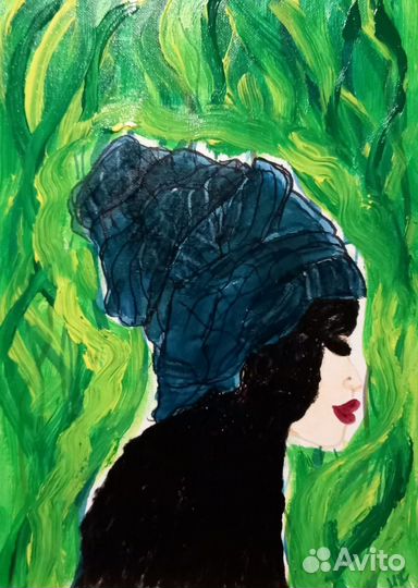 Картина африканка на холсте 20-30