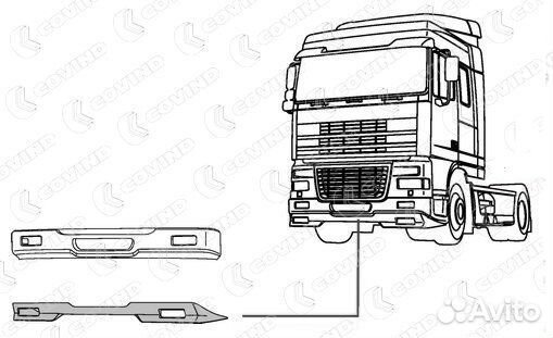 Спойлер переднего бампера DAF XF 95 XF