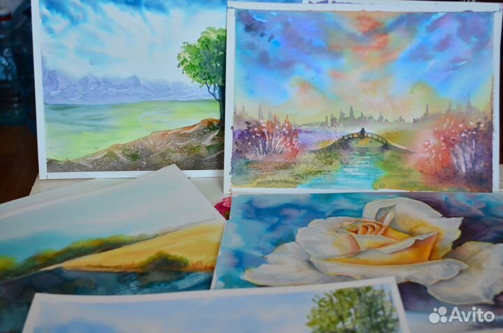Картины акварелью разные Бесплатно
