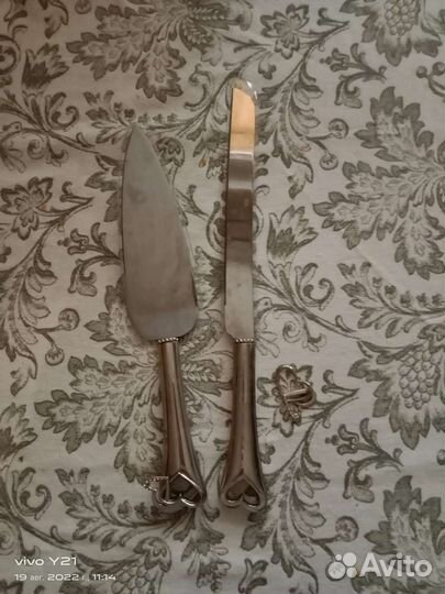 Нож и лопатка для свадебного торта