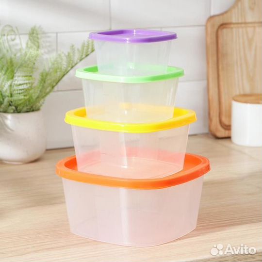 Набор пищевых контейнеров «BioFresh», 4 шт: 0,23 л