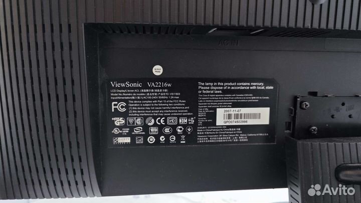 Монитор ViewSonic VA2216w