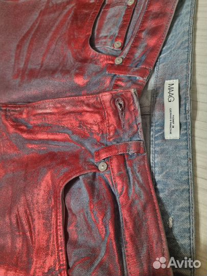 Джинсы металлик maag 38 M zara