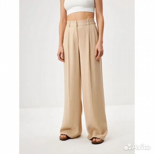 Новые Женские брюки палаццо бежевые 46 блузка