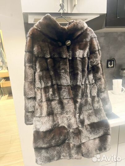 Шуба норковая 42 44 длинная с капюшоном