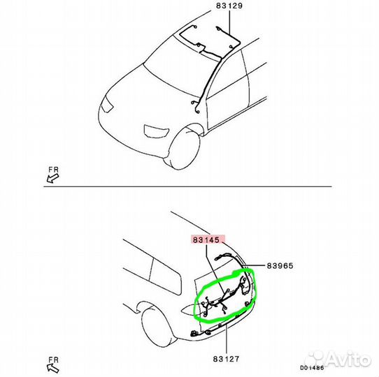 Проводка двери Mitsubishi Pajero Sport KG 4D56U