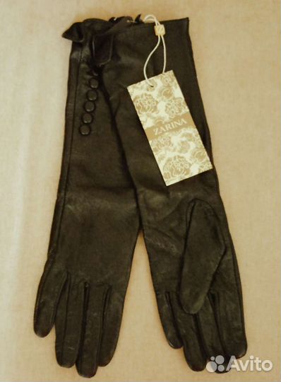 Перчатки длинные новые натуральная кожа