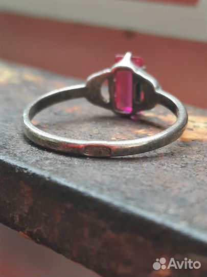 Кольцо серебро 875 проба