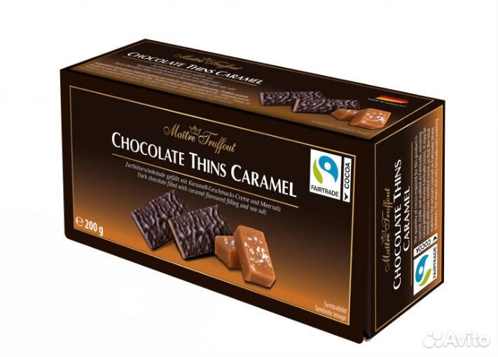 Шоколад темный Maitre Truffout Chocolate Thins car