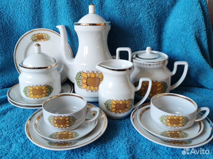 Чайно-кофейный сервиз Подсолнухи, Рижский фз RPR