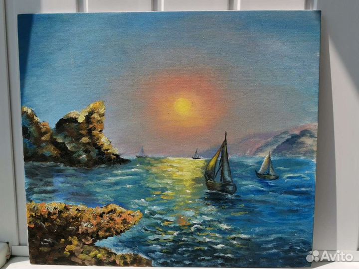 Картина маслом морской пейжаз