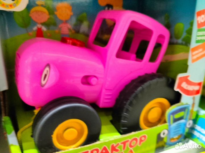 Игрушка розовый синий трактор Мила звук сказки
