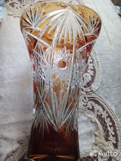 Фужеры цветной хрусталь Красный май ваза Бутон