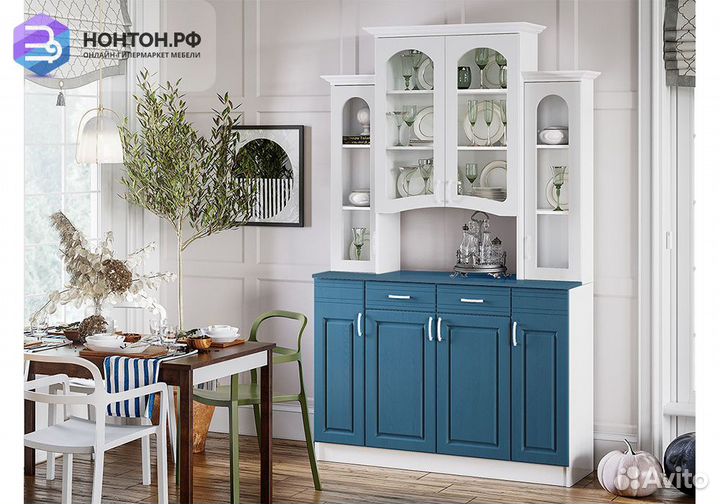 Буфет Констанция 4-х створчатый белый матовый / дж