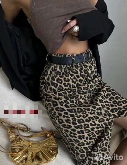 Джинсовая юбка миди