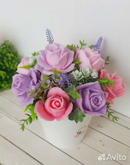 Букет из мыльных роз