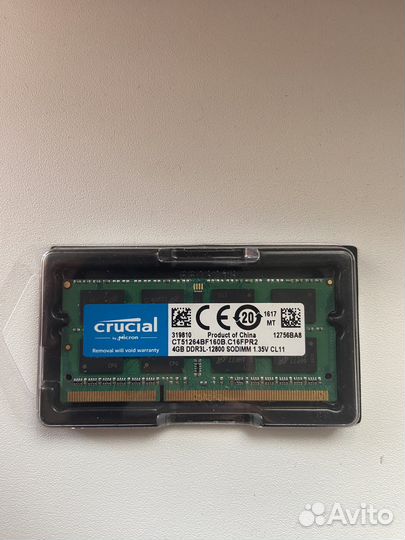 Ddr3l 1600 sodimm 4gb crucial