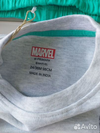 Футболка шорты с marvel на 98 см primark