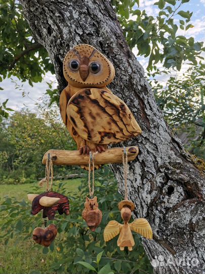 Ключница Сова из дерева