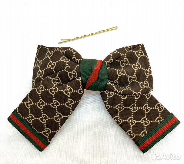 Заколка-автомат бант текстильный