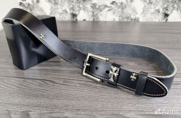 Мужской кожаный ремень Chrome Hearts lux новый