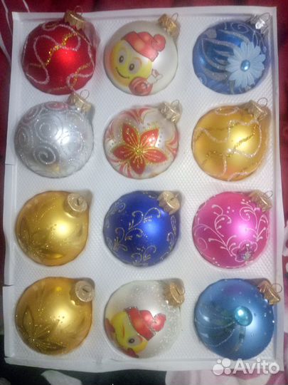 Елочные игрушки стекло шары новые