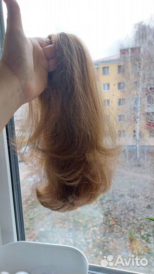 Хвост шиньон накладной золотисто-русый 33 см