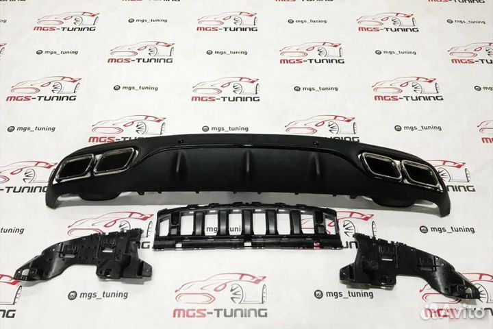 Диффузор + хром насадки Мерс C Coupe c205 C63 AMG