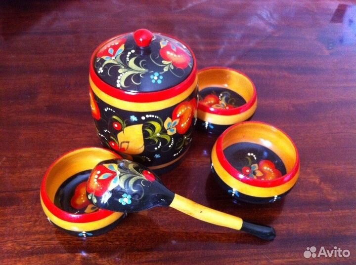 Деревянный набор посуды ручной работы, в подарок