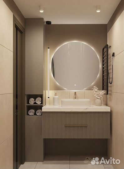 Шкаф с тумбой в ванную комнату на заказ