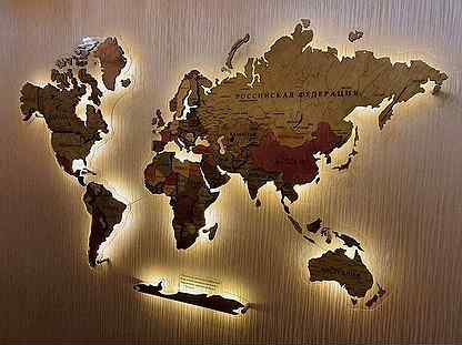 Декор для офиса - карта мира