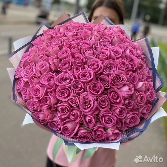 Букеты роз 35, 55 шт, розы с доставкой Динская