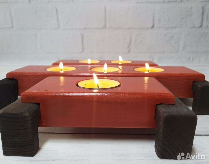 Деревянные подсвечники ручной работы